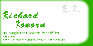 richard komorn business card